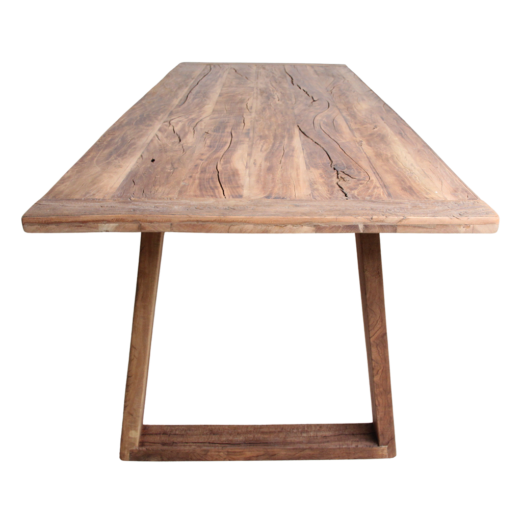 Table à manger en teck recyclé FSC rustique – 200x90 cm