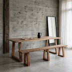 Table à manger en teck recyclé FSC rustique – 200x90 cm