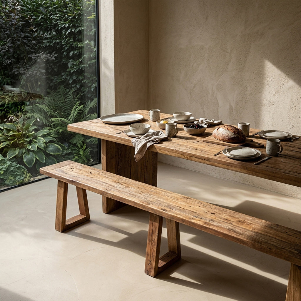 Table à manger en bois recyclé naturel pour salle à manger – 240x90 cm