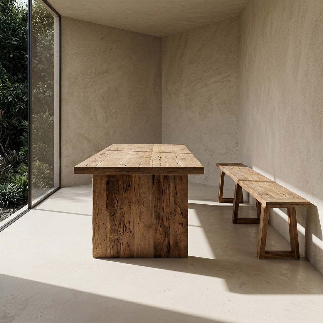Table à manger en bois recyclé naturel pour salle à manger – 240x90 cm