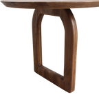 Table à manger bois massif brun piètement sculptural 180x90 cm