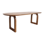 Table à manger en bois de manguier arrondie marron – 180x90 cm
