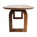 Table à manger en bois de manguier arrondie marron – 180x90 cm