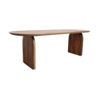 Table à manger en bois de manguier brun bords arrondis – 180x90 cm