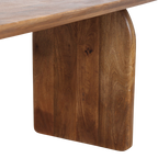 Table à manger en bois de manguier brun bords arrondis – 180x90 cm