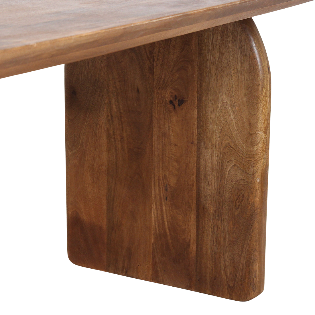 Table à manger en bois de manguier brun bords arrondis – 180x90 cm