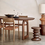 Table à manger ovale en bois de manguier brun chaleureux - 200x90 cm