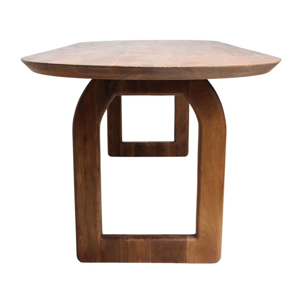 Table à manger ovale en bois de manguier brun chaleureux - 200x90 cm