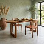Table à manger ovale en bois de manguier brun chaleureux - 200x90 cm