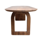 Table à manger en bois de manguier brun plateau arrondi – 240x90 cm