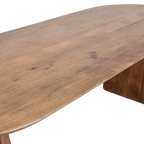 Table à manger ovale en bois de manguier brun piétement plein – 240x90 cm