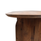 Table à manger ovale en bois de manguier brun piétement plein – 240x90 cm