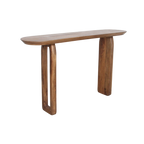 Console murale en bois de manguier brun pieds sculptés – 140x35 cm