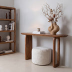 Console murale en bois de manguier brun pieds sculptés – 140x35 cm
