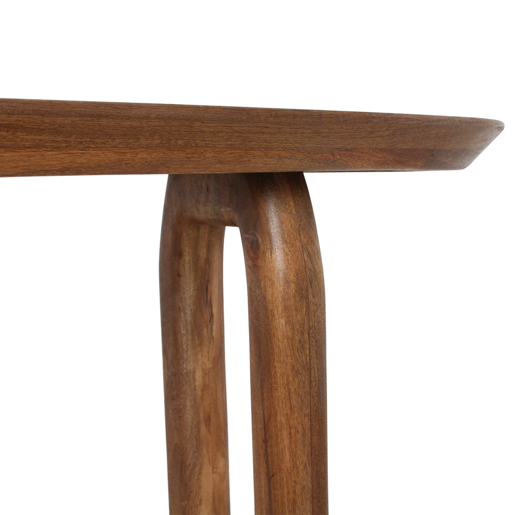 Console murale en bois de manguier brun pieds sculptés – 140x35 cm