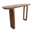 Console murale en bois de manguier brun pieds sculptés – 140x35 cm