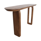 Console murale en bois de manguier brun pieds sculptés – 140x35 cm