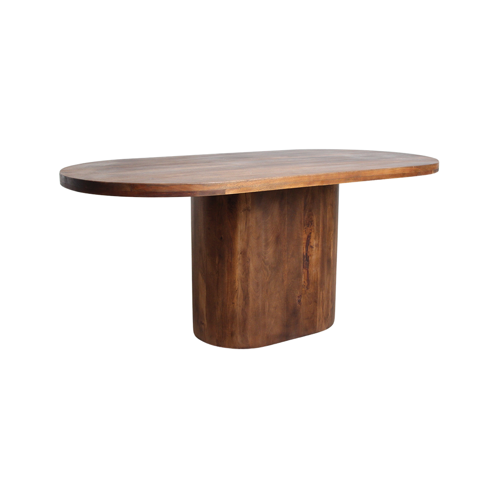 Table à manger ovale en bois de manguier brun chaleureux – 200x110 cm