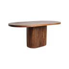 Table à manger ovale en bois de manguier brun chaleureux – 200x110 cm