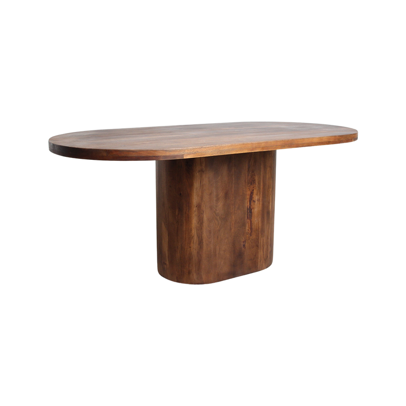 Table à manger ovale en bois de manguier brun chaleureux – 200x110 cm