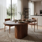 Table à manger ovale en bois de manguier brun chaleureux – 200x110 cm