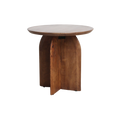 Table d’appoint ronde en manguier brun piètement croisé – Ø50 cm