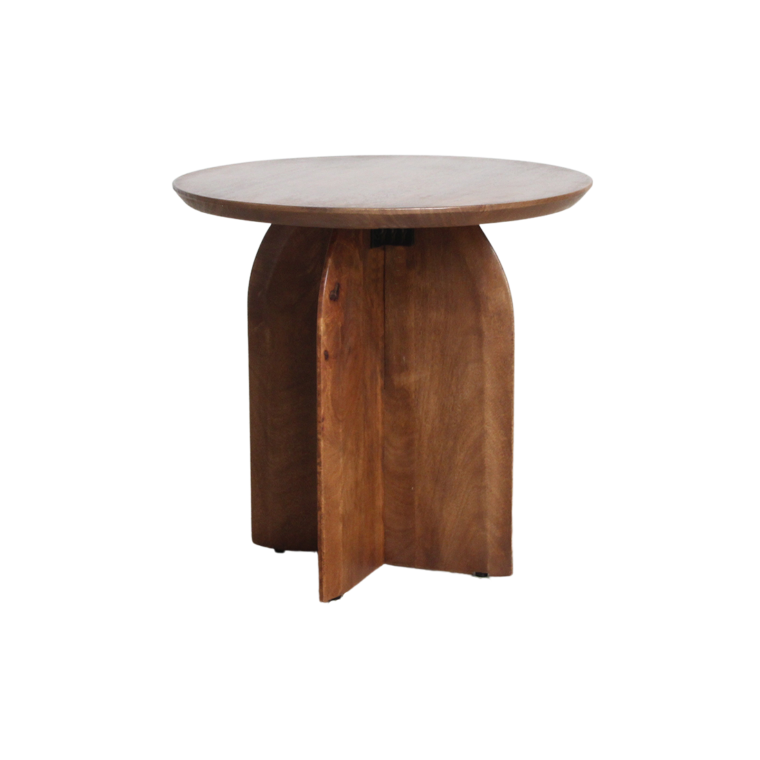 Table d’appoint ronde en manguier brun piètement croisé – Ø50 cm