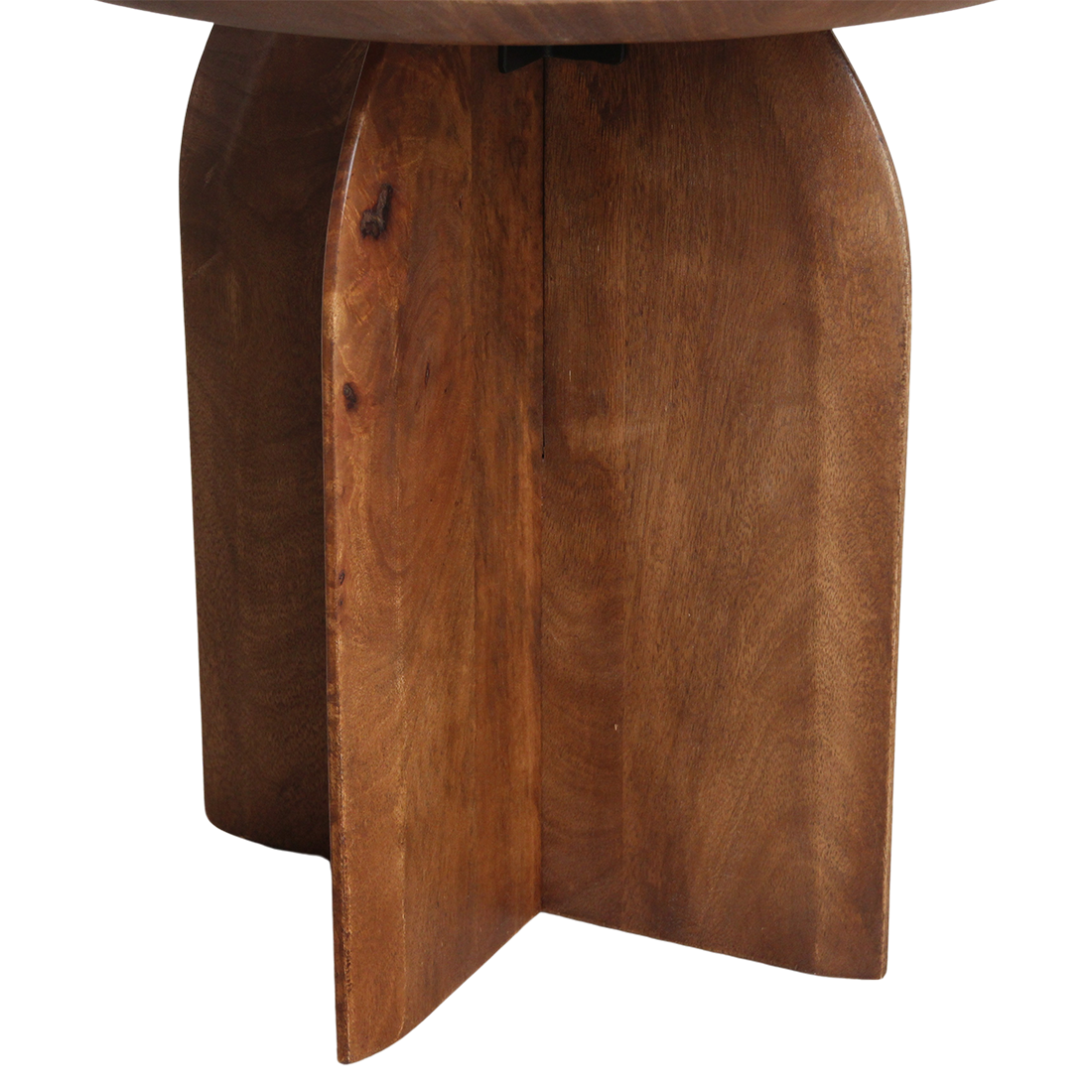 Table d’appoint ronde en manguier brun piètement croisé – Ø50 cm