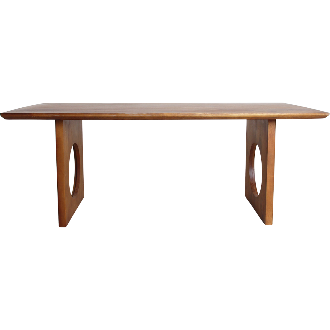 Table à manger manguier brun pieds ajourés - 180x90 cm