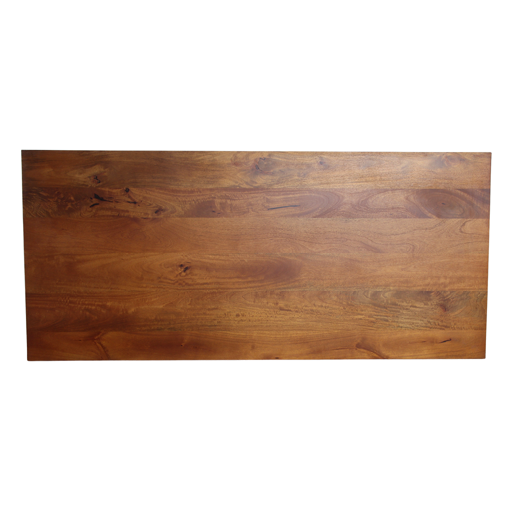 Table à manger manguier brun pieds U bords arrondis – 180x90 cm