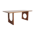 Table à manger bois manguier brun pieds géométriques – 180x90 cm