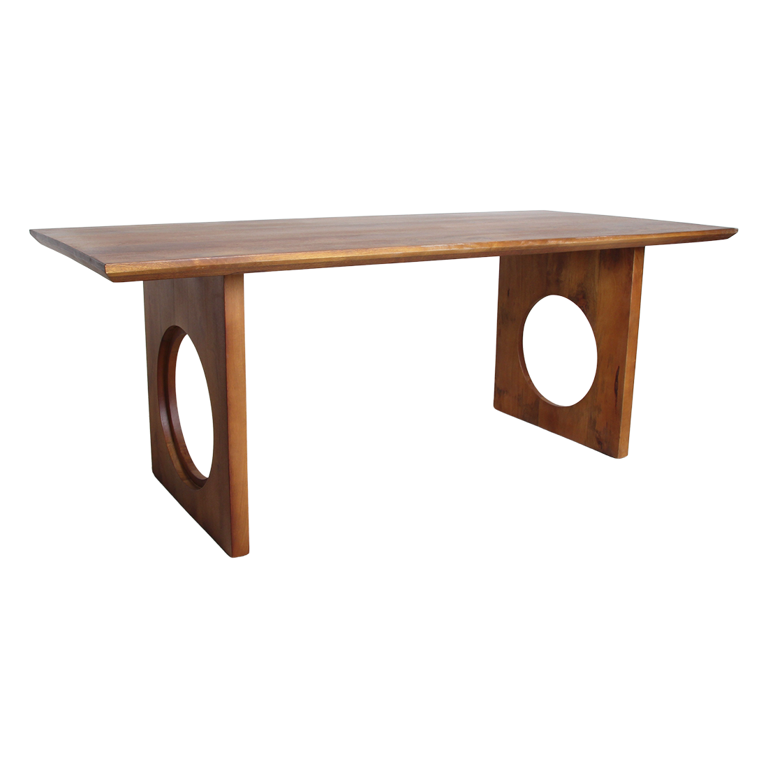 Table à manger manguier brun bords arrondis – 200x90 cm