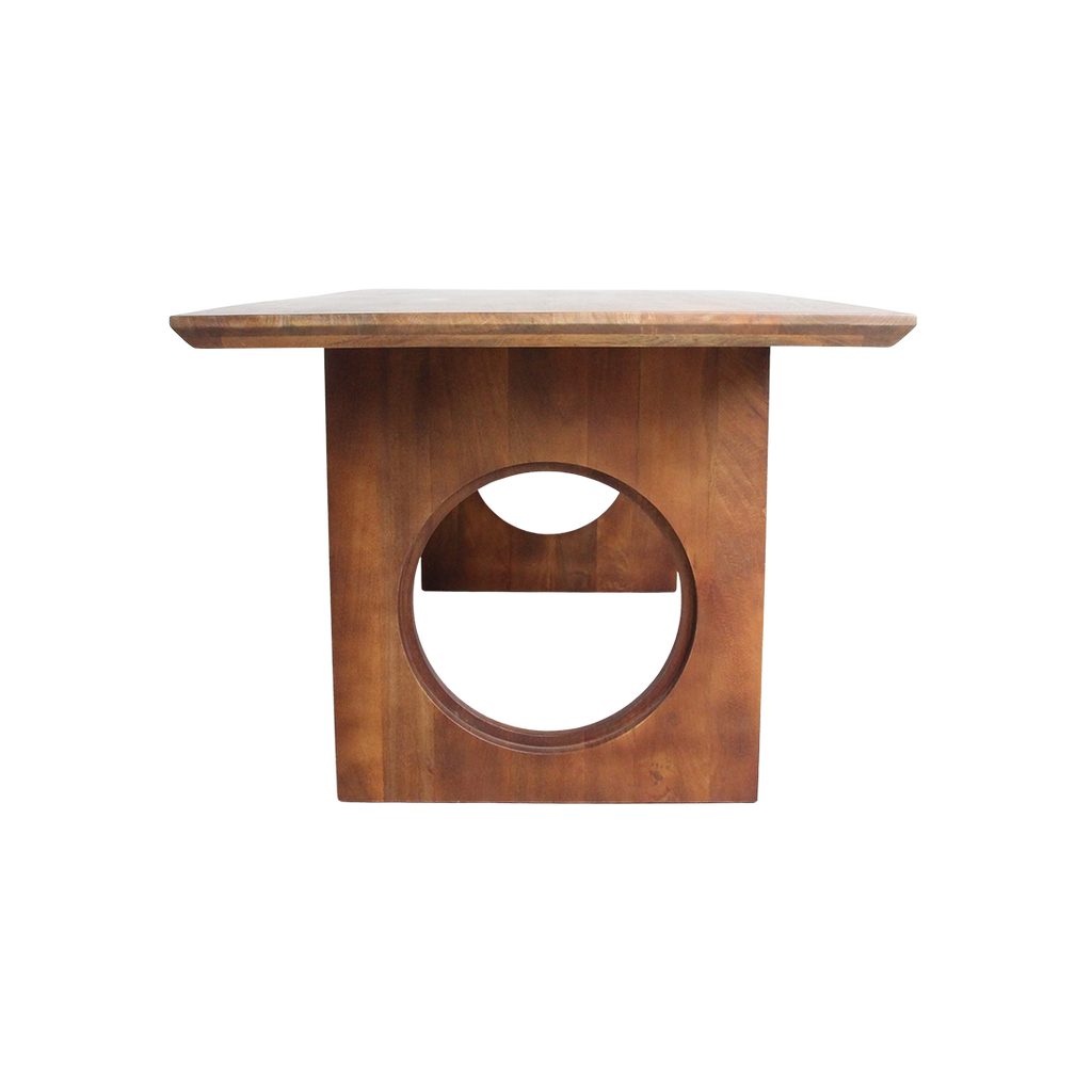 Table à manger manguier brun pieds sculpturaux - 200x90 cm