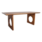 Table à manger manguier pieds ajourés design contemporain – 240x90 cm