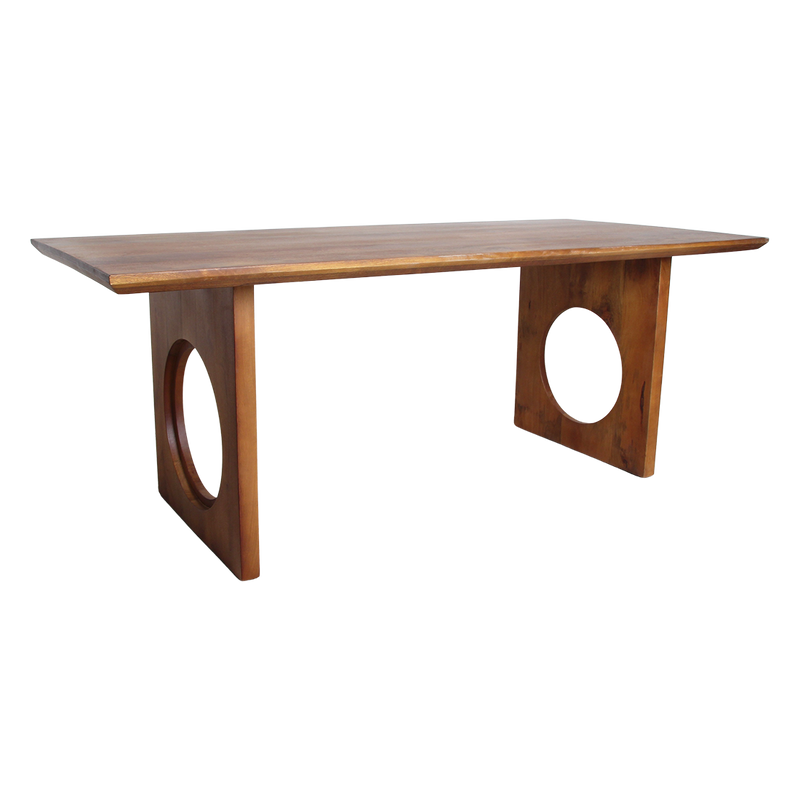 Table à manger manguier pieds ajourés design contemporain – 240x90 cm