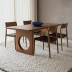 Table à manger manguier pieds ajourés design contemporain – 240x90 cm