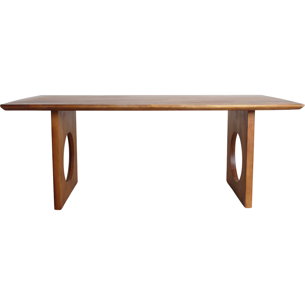 Table à manger manguier pieds ajourés design contemporain – 240x90 cm