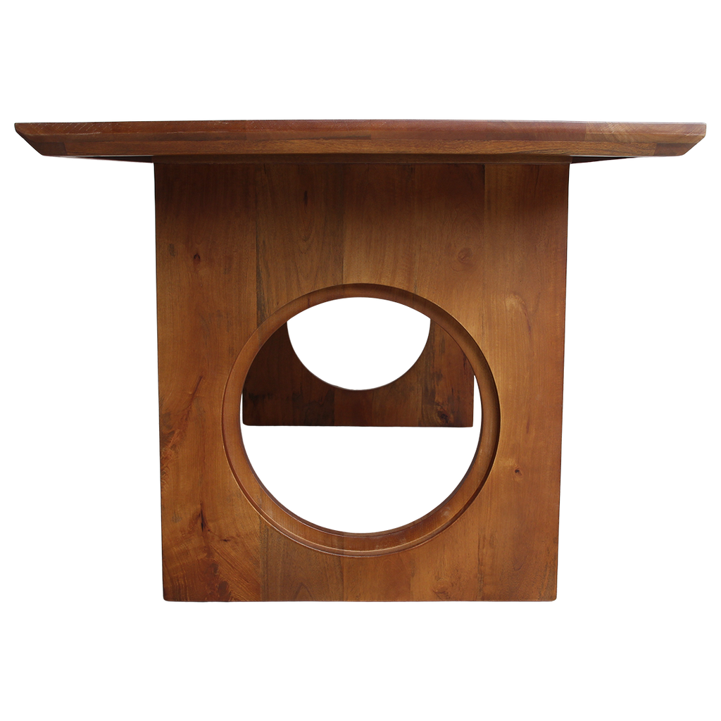 Table à manger manguier pieds ajourés design contemporain – 240x90 cm