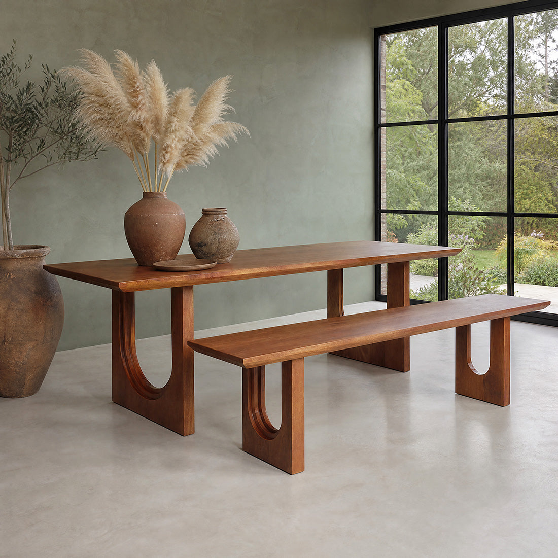 Table à manger en manguier brun moderne – 240x90 cm
