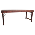 Table pliante en bois recyclé brun avec piètement métal – 190x80 cm