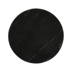 Table d’appoint ronde en bois cannelé et marbre noir – Ø40 cm