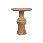 Table d'appoint teck recyclé naturel ronde – 50x50x60 cm