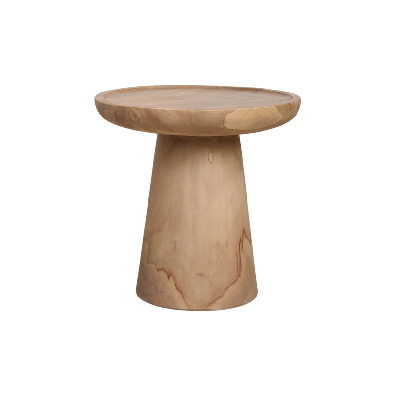 Table d’appoint ronde en teck naturel clair – Ø40 cm