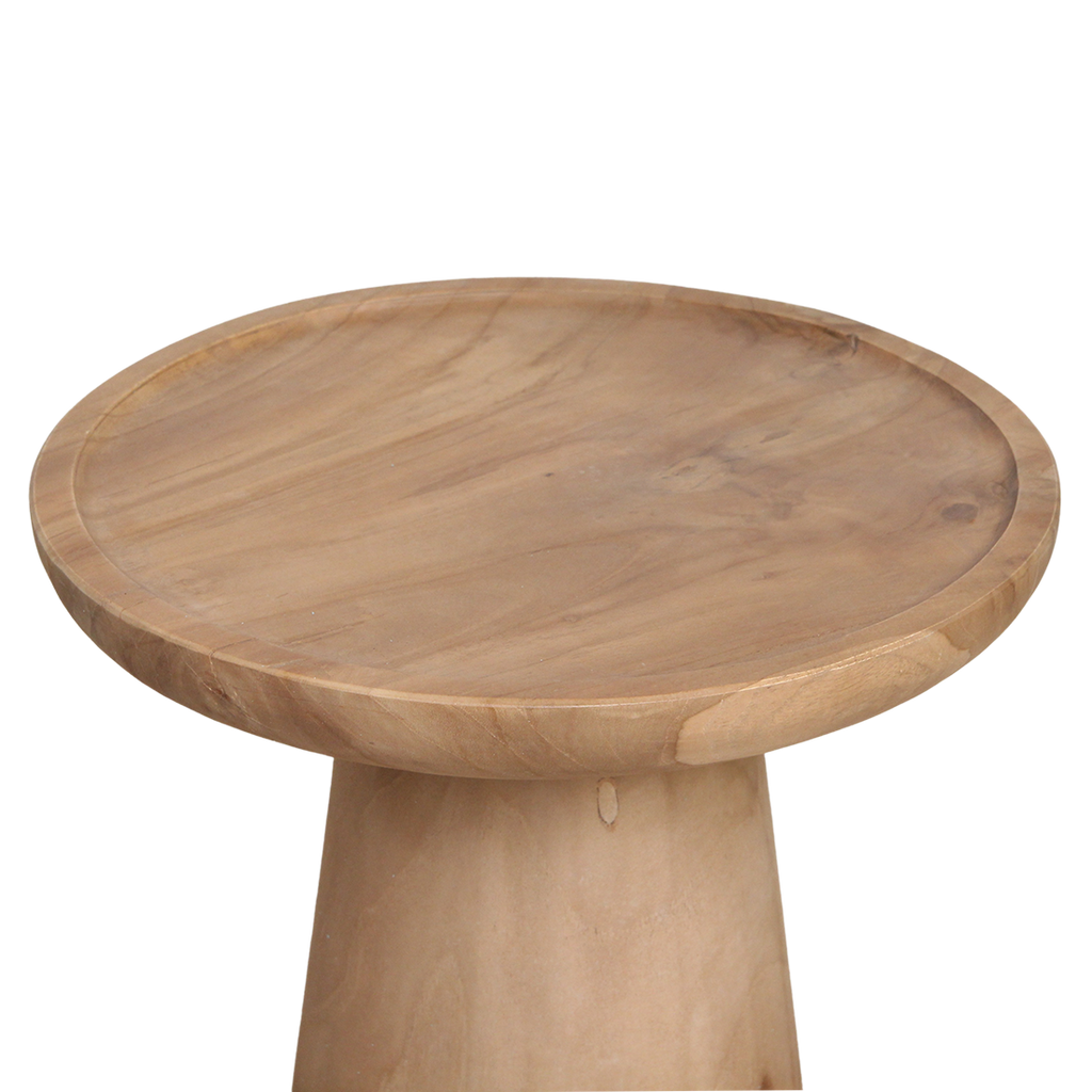 Table d’appoint ronde en teck naturel clair – Ø40 cm