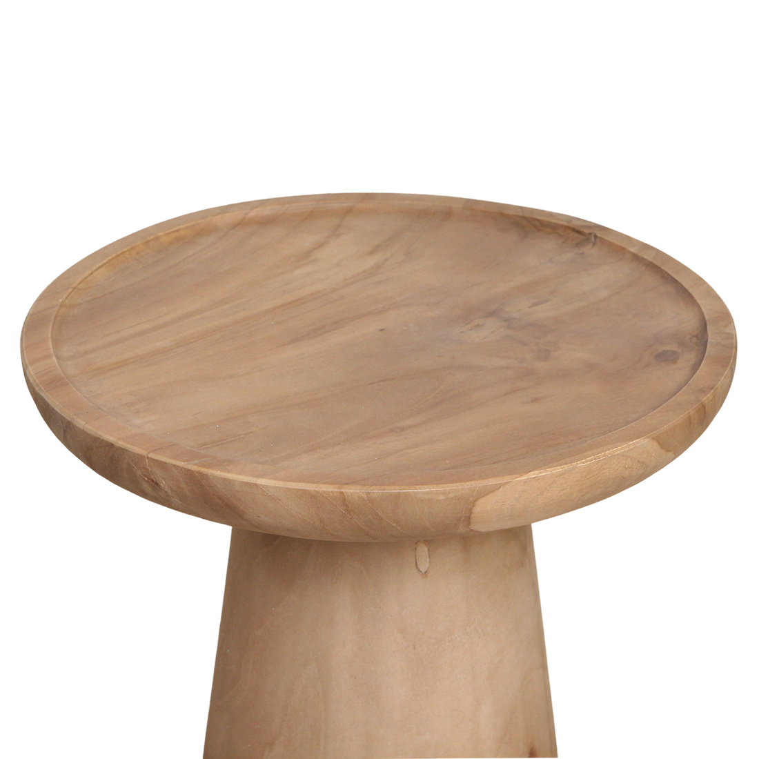 Table d’appoint ronde en teck naturel clair – Ø40 cm