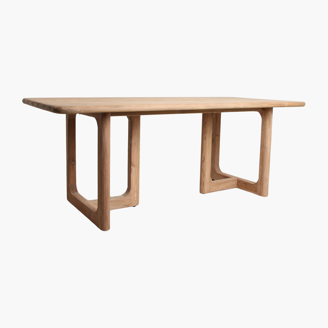 Table de jardin en teck recyclé 240 cm ovale et naturelle
