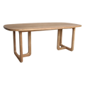 Table à manger en teck recyclé clair pieds arrondis – 200x100 cm