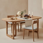 Table à manger en teck recyclé clair pieds arrondis – 200x100 cm
