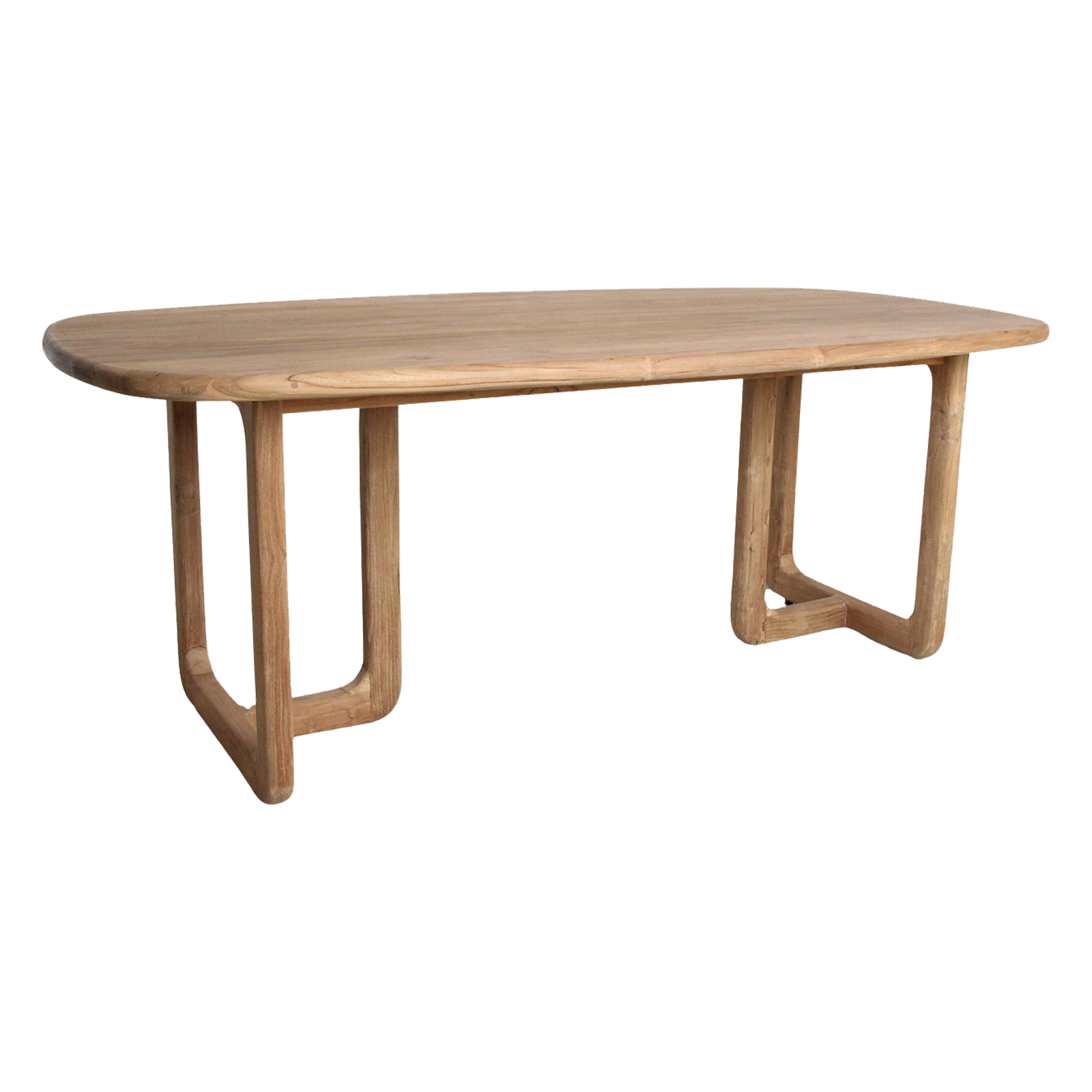 Table à manger en teck recyclé naturel oblong – 240x100 cm