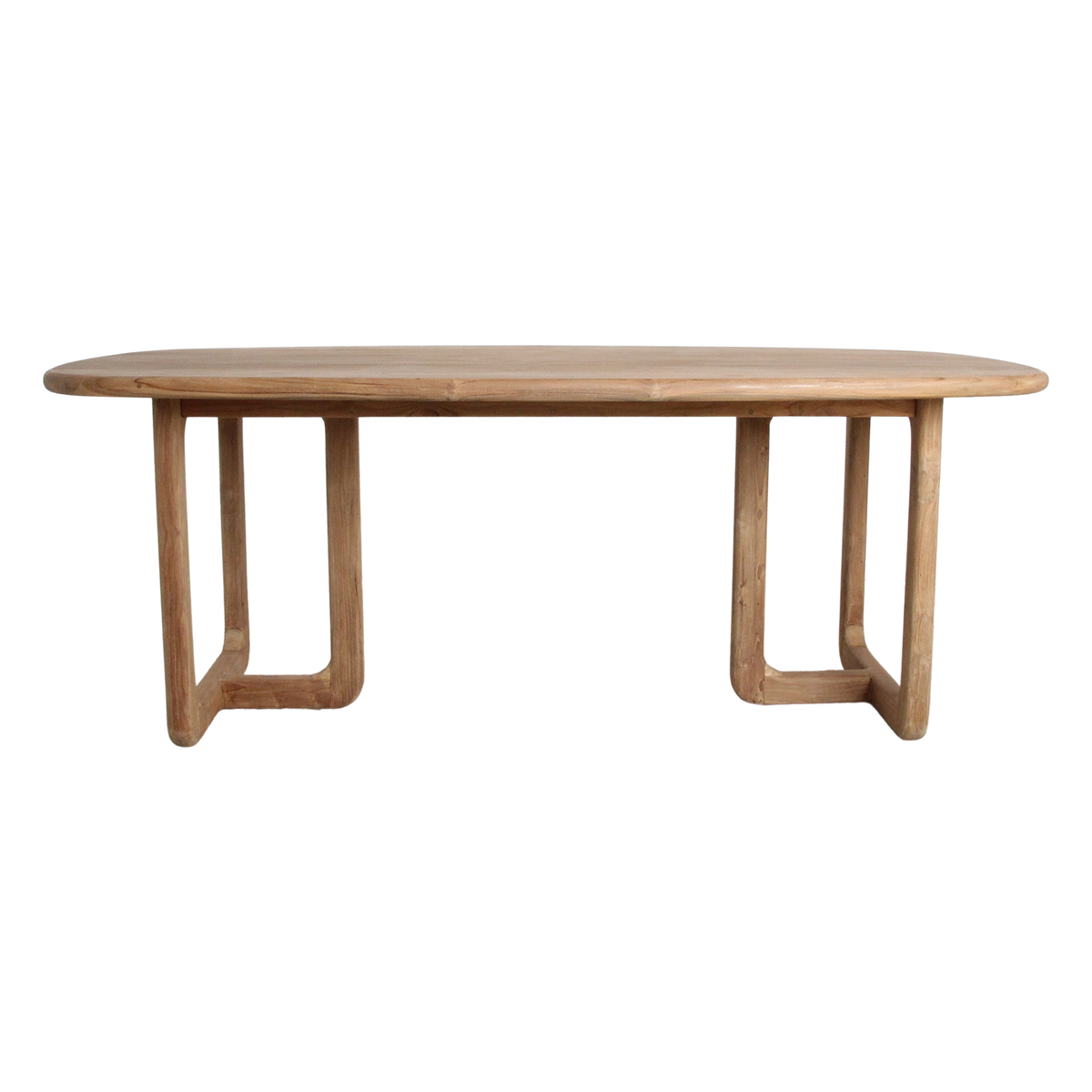 Table à manger en teck recyclé naturel oblong – 240x100 cm